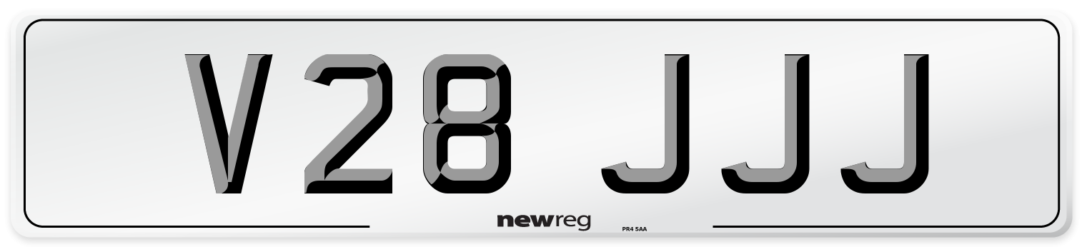 V28 JJJ Number Plate from New Reg